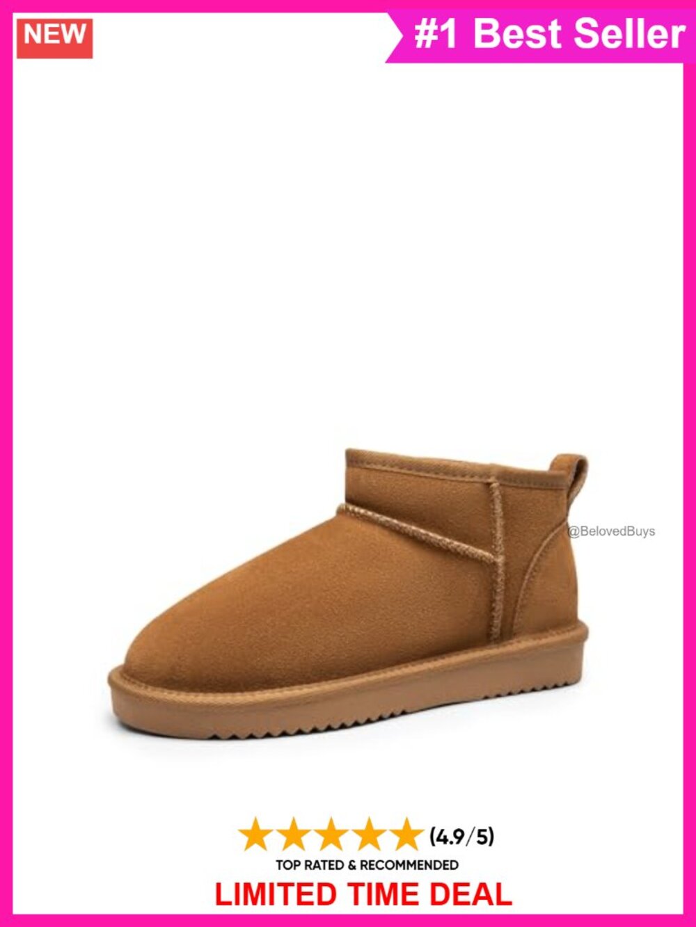 Suede Faux Fur Lined Ankle Winter Mini Boots Memory Foam
